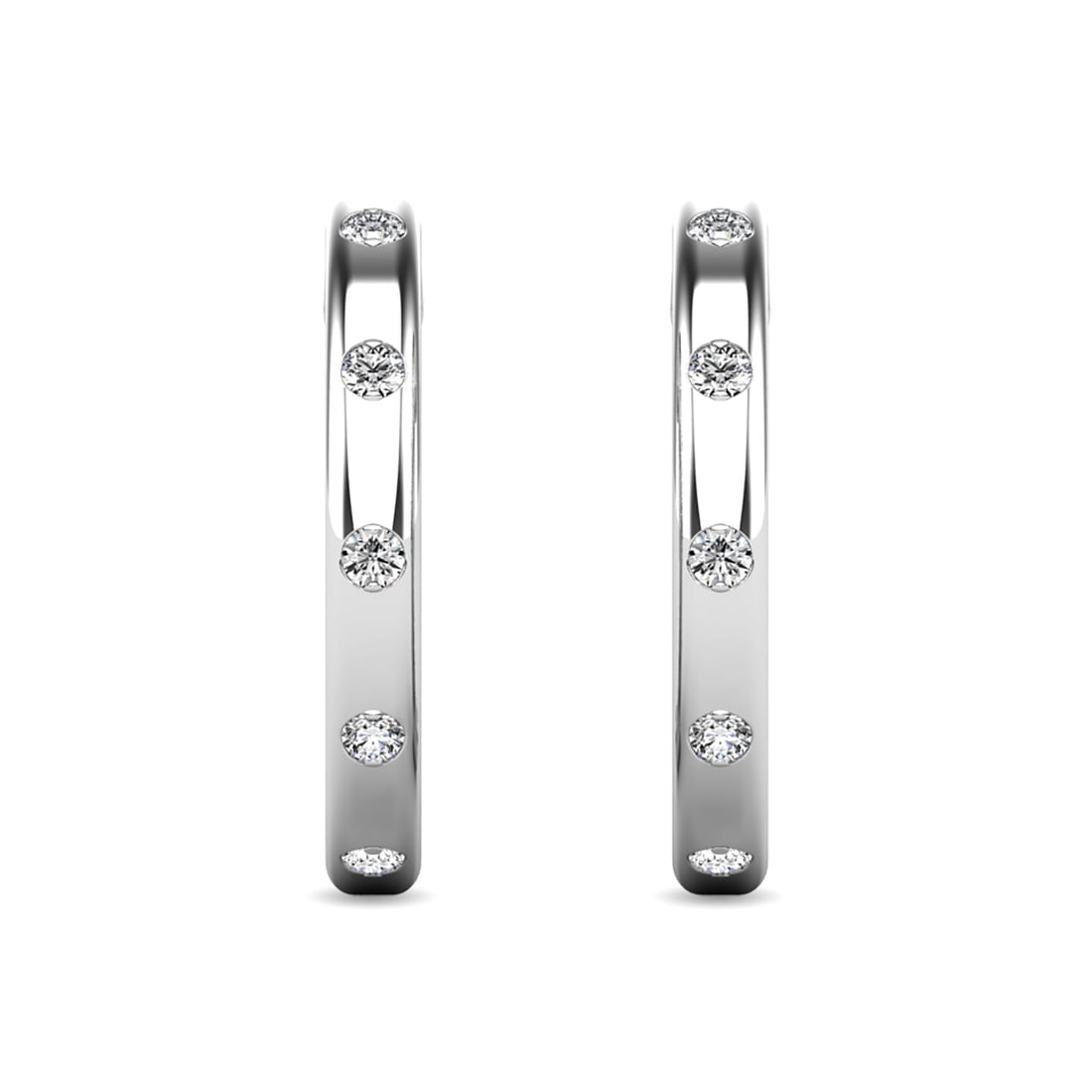 Diamond 1/10 Ct.tw Hoop Earrings in 10K White Gold: Diamond 1/10 Ct.tw Hoop Earrings in 10K White Gold 10k White Gold Stone Color: G-h Stone Clarity: I2 This item may take 2-5 weeks for shipping. The Diamond Depot Guarantee: All items in this auction a