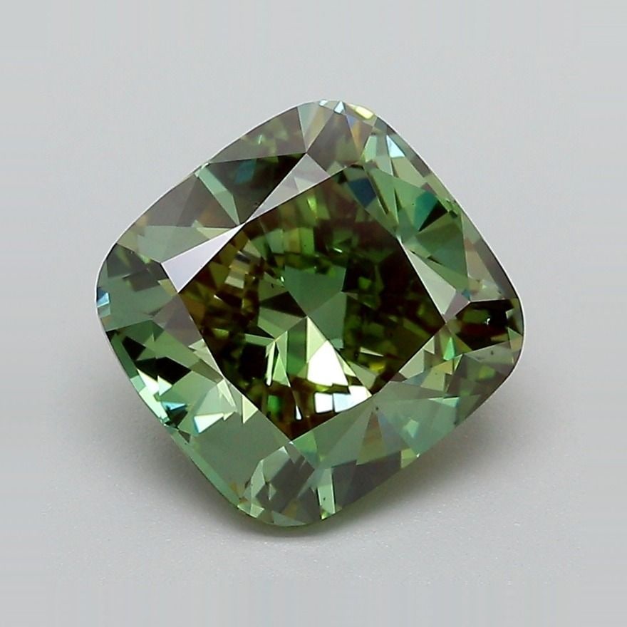 Loose Diamond - CUSHION MODIFIED 3.05ct Fancy Vivid Green VS2: Loose Diamond - CUSHION MODIFIED 3.05ct Fancy Vivid Green VS2 Source: This is a real non-mined Diamond that has been grown in a lab Shape: CUSHION MODIFIED Carats: 3.05 Color: Fancy Vivid Green Certif