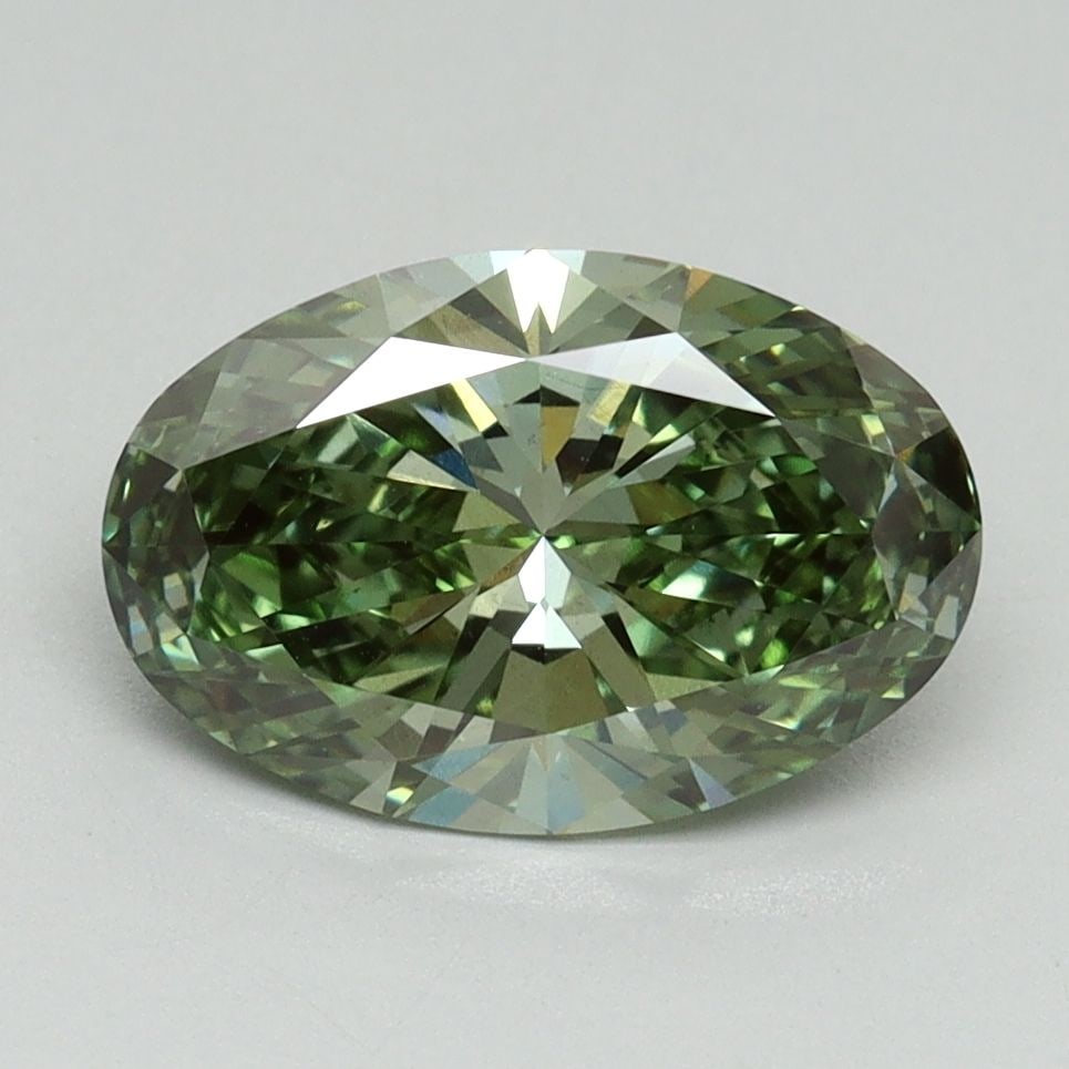 Loose Diamond - OVAL 2.01ct Fancy Vivid Green VS1: Loose Diamond - OVAL 2.01ct Fancy Vivid Green VS1 Source: This is a real non-mined Diamond that has been grown in a lab Shape: OVAL Carats: 2.01 Color: Fancy Vivid Green Certification: IGI Video: