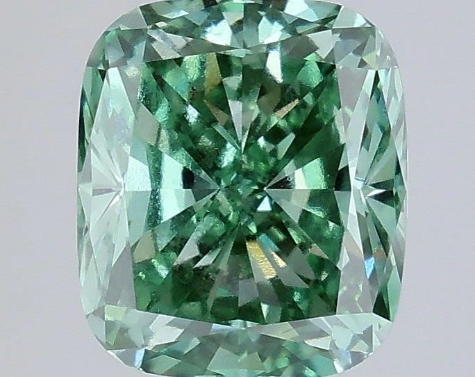 Loose Diamond - CUSHION MODIFIED 3.02ct Fancy Vivid Green VS2: Loose Diamond - CUSHION MODIFIED 3.02ct Fancy Vivid Green VS2 Source: This is a real non-mined Diamond that has been grown in a lab Shape: CUSHION MODIFIED Carats: 3.02 Color: Fancy Vivid Green Certif