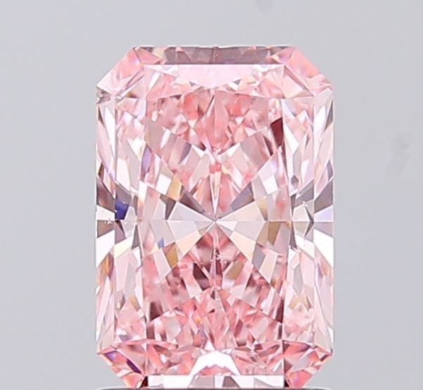 Loose Diamond - RADIANT 1.61ct Fancy Vivid Pink SI1: Loose Diamond - RADIANT 1.61ct Fancy Vivid Pink SI1 Source: This is a real non-mined Diamond that has been grown in a lab Shape: RADIANT Carats: 1.61 Color: Fancy Vivid Pink Certification: IGI Video: