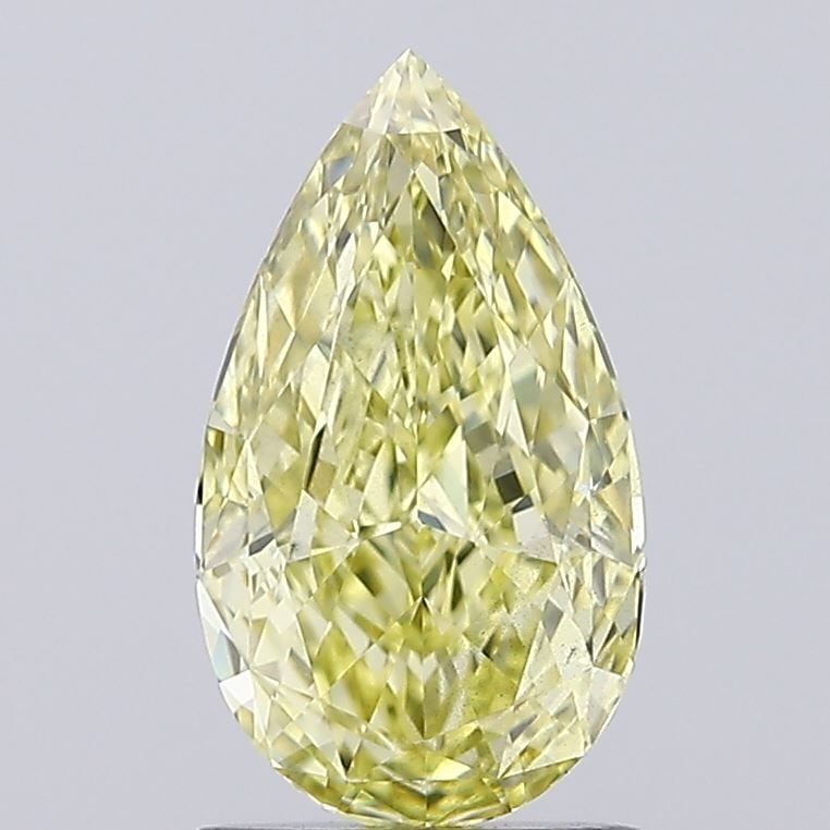 Loose Diamond - PEAR 1.52ct Fancy Yellow VS2: Loose Diamond - PEAR 1.52ct Fancy Yellow VS2 Source: This is a real non-mined Diamond that has been grown in a lab Shape: PEAR Carats: 1.52 Color: Fancy Yellow Certification: IGI Video: