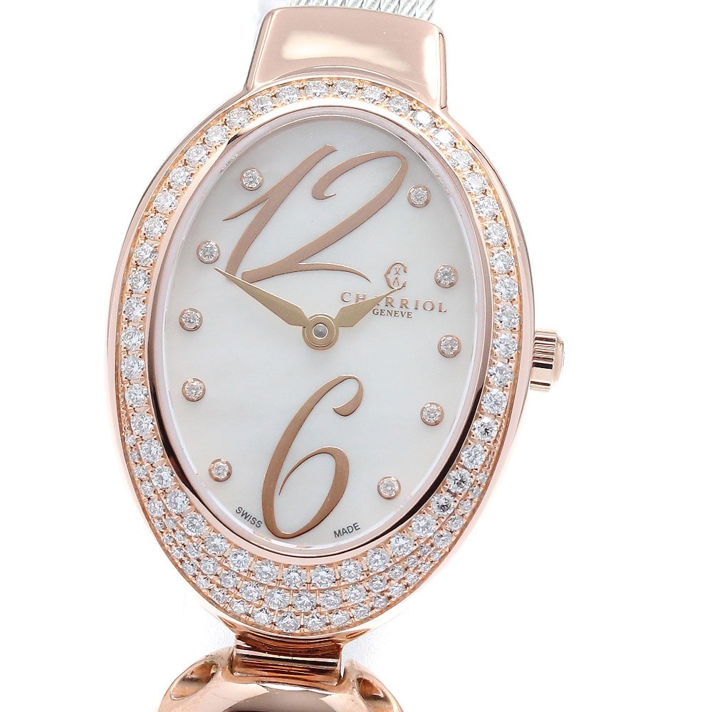 CHARRIOL Marie Olga Quartz Wristwatch MOPD2.570.O01 Diamond Bezel MOP Dial (1 of 6)