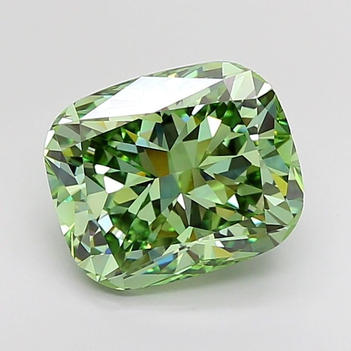 Loose Diamond - CUSHION MODIFIED 4.77ct Fancy Vivid Green VVS2: Loose Diamond - CUSHION MODIFIED 4.77ct Fancy Vivid Green VVS2 Source: This is a real non-mined Diamond that has been grown in a lab Shape: CUSHION MODIFIED Carats: 4.77 Color: Fancy Vivid Green Certi