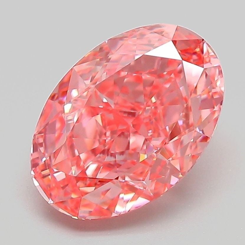 Loose Diamond - OVAL 3.06ct Fancy Vivid Pink VVS2: Loose Diamond - OVAL 3.06ct Fancy Vivid Pink VVS2 Source: This is a real non-mined Diamond that has been grown in a lab Shape: OVAL Carats: 3.06 Color: Fancy Vivid Pink Certification: IGI Video: