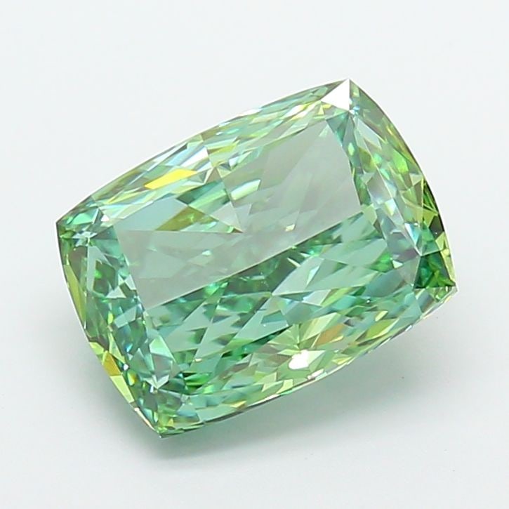 Loose Diamond - CUSHION MODIFIED 5.01ct Fancy Vivid Green VVS2: Loose Diamond - CUSHION MODIFIED 5.01ct Fancy Vivid Green VVS2 Source: This is a real non-mined Diamond that has been grown in a lab Shape: CUSHION MODIFIED Carats: 5.01 Color: Fancy Vivid Green Certi