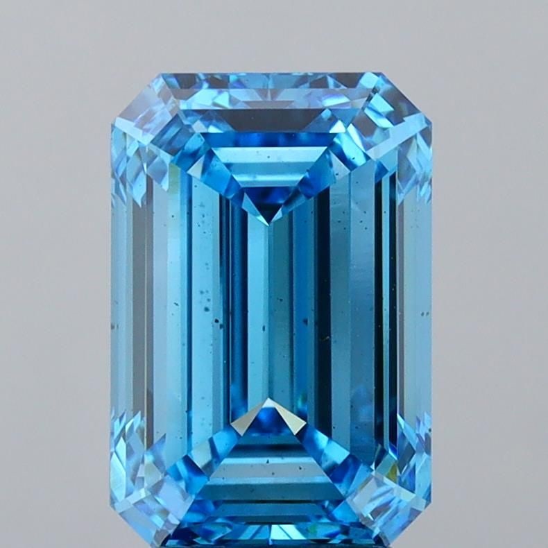 Loose Diamond - EMERALD 5.01ct Fancy Vivid Blue VS2: Loose Diamond - EMERALD 5.01ct Fancy Vivid Blue VS2 Source: This is a real non-mined Diamond that has been grown in a lab Shape: EMERALD Carats: 5.01 Color: Fancy Vivid Blue Certification: IGI Video: