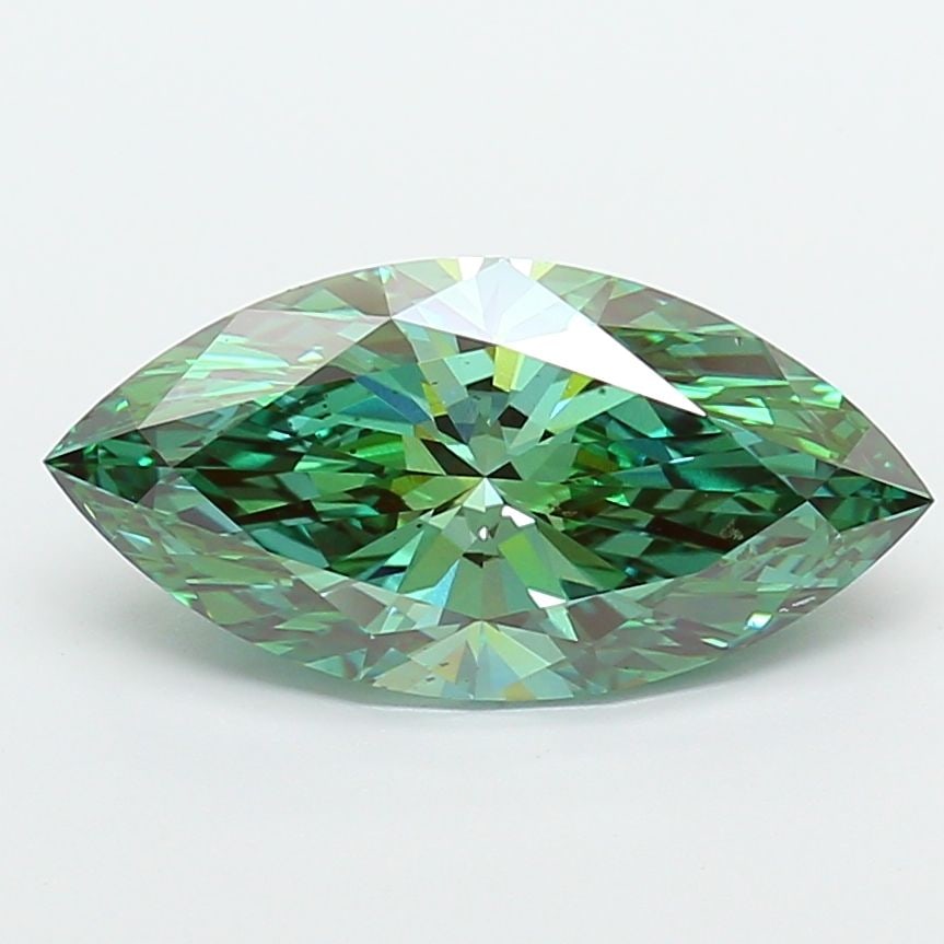 Loose Diamond - MARQUISE 4.8ct Fancy Vivid Green VVS2: Loose Diamond - MARQUISE 4.8ct Fancy Vivid Green VVS2 Source: This is a real non-mined Diamond that has been grown in a lab Shape: MARQUISE Carats: 4.8 Color: Fancy Vivid Green Certification: IGI Vide