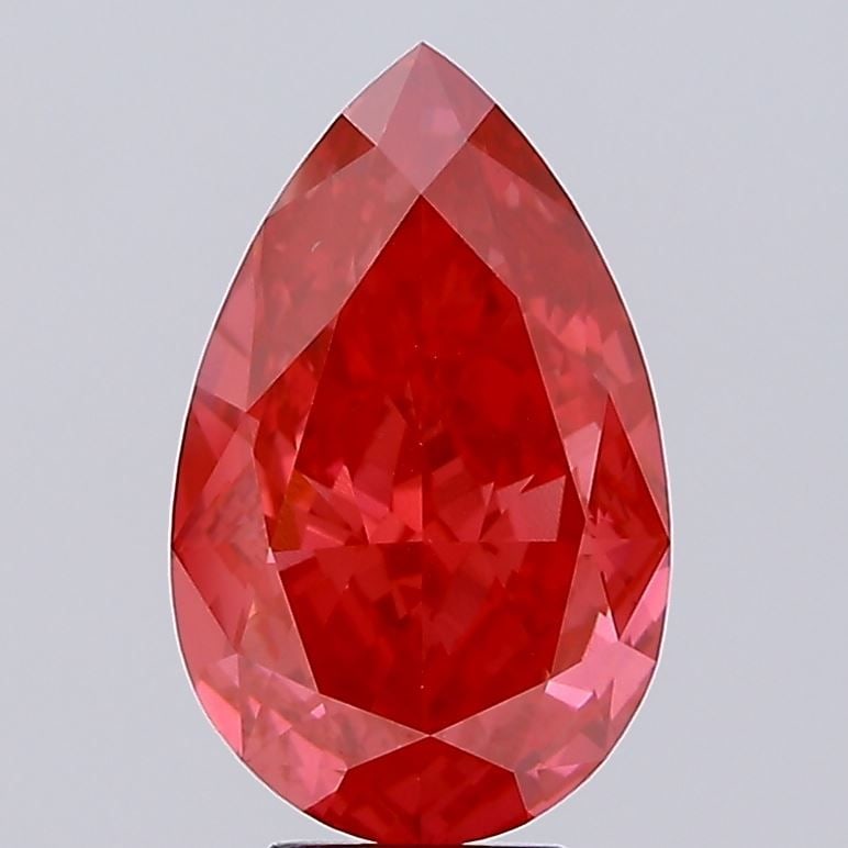 Loose Diamond - PEAR 7.19ct Fancy Vivid Red VS1: Loose Diamond - PEAR 7.19ct Fancy Vivid Red VS1 Source: This is a real non-mined Diamond that has been grown in a lab Shape: PEAR Carats: 7.19 Color: Fancy Vivid Red Certification: IGI Video: