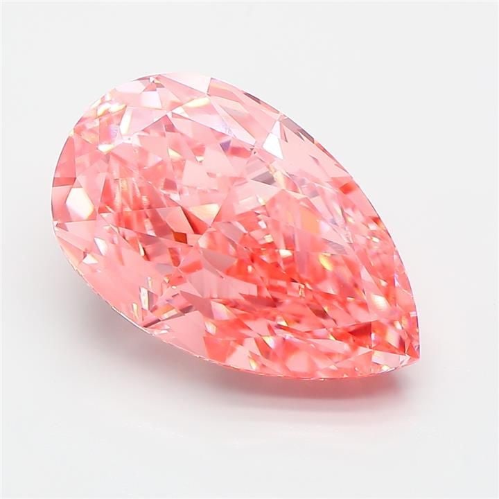Loose Diamond - PEAR 6.14ct Fancy Vivid Pink VS1: Loose Diamond - PEAR 6.14ct Fancy Vivid Pink VS1 Source: This is a real non-mined Diamond that has been grown in a lab Shape: PEAR Carats: 6.14 Color: Fancy Vivid Pink Certification: IGI Video: