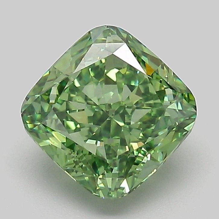 Loose Diamond - CUSHION MODIFIED 2.1ct Fancy Vivid Green VVS2: Loose Diamond - CUSHION MODIFIED 2.1ct Fancy Vivid Green VVS2 Source: This is a real non-mined Diamond that has been grown in a lab Shape: CUSHION MODIFIED Carats: 2.1 Color: Fancy Vivid Green Certifi