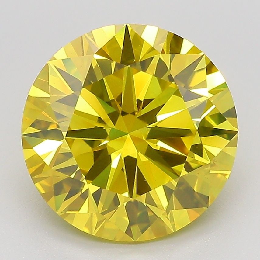 Loose Diamond - ROUND 4.0ct Fancy Vivid Yellow VS1: Loose Diamond - ROUND 4.0ct Fancy Vivid Yellow VS1 Source: This is a real non-mined Diamond that has been grown in a lab Shape: ROUND Carats: 4.0 Color: Fancy Vivid Yellow Certification: IGI The Diamo