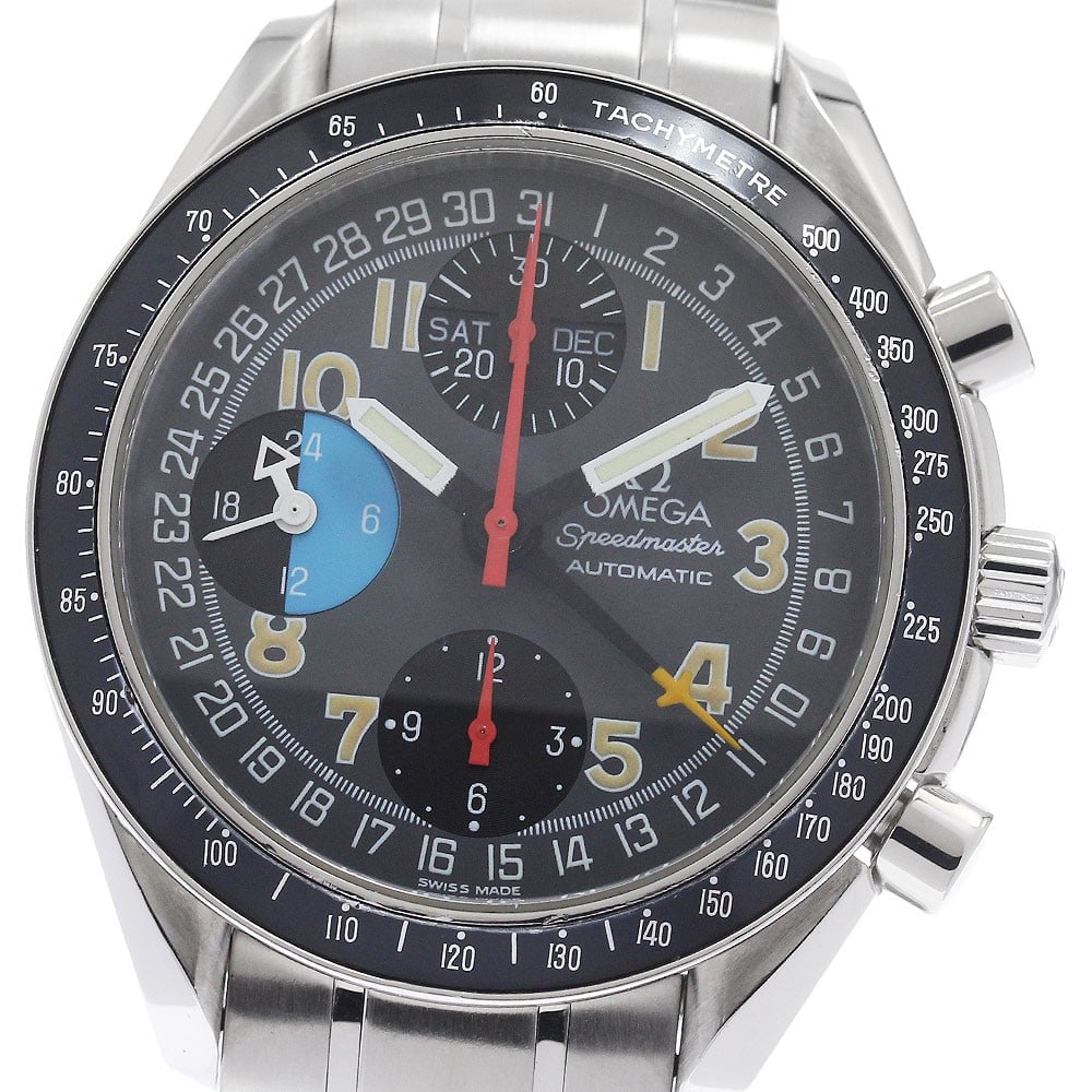 Omega Speedmaster Mark 40 Automatic Triple Calendar Chronograph 3520.53: Omega Speedmaster Mark 40 Automatic Triple Calendar Chronograph 3520.53 This pre-owned OMEGA Speedmaster Mark 40 (Ref. 3520.53) is a men's automatic wristwatch featuring a stainless steel case and bra