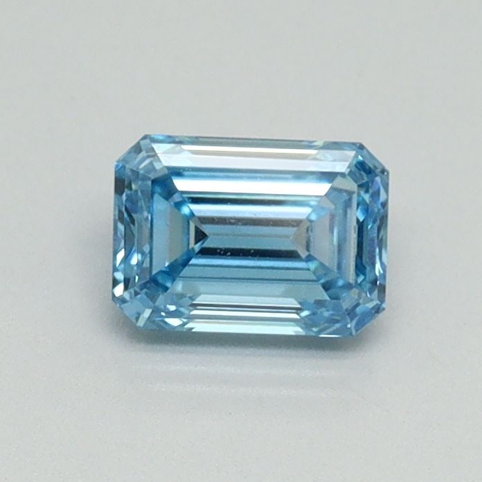 Loose Diamond - EMERALD 0.55ct Fancy Vivid Blue VS1: Loose Diamond - EMERALD 0.55ct Fancy Vivid Blue VS1 Source: This is a real non-mined Diamond that has been grown in a lab Shape: EMERALD Carats: 0.55 Color: Fancy Vivid Blue Certification: IGI Video:
