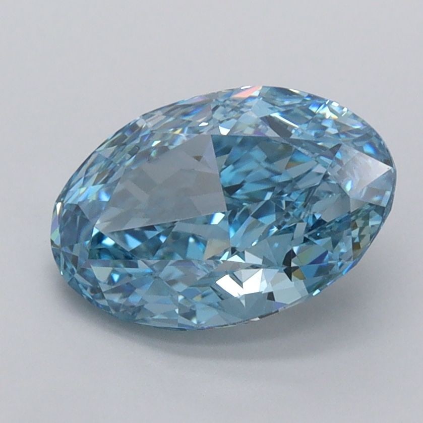 Loose Diamond - OVAL 1.82ct Fancy Vivid Blue VVS2: Loose Diamond - OVAL 1.82ct Fancy Vivid Blue VVS2 Source: This is a real non-mined Diamond that has been grown in a lab Shape: OVAL Carats: 1.82 Color: Fancy Vivid Blue Certification: IGI Video: