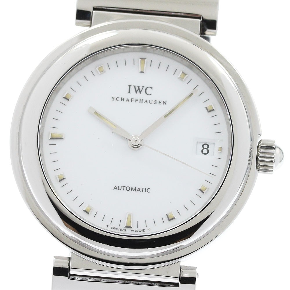 IWC Da Vinci SL IW352801 Automatic Date Mens Wristwatch: IWC Da Vinci SL IW352801 Automatic Date Mens Wristwatch Pre-owned IWC Schaffhausen Da Vinci SL automatic men's wristwatch with date display. This watch features a white dial, stainless steel case, and