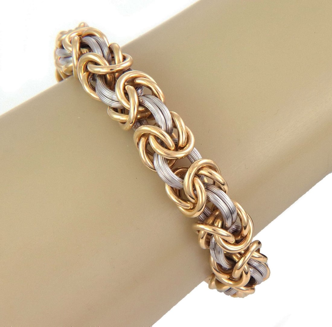 ROM Germany Byzantine Link Bracelet in 18k Gold and Platinum 7.5 (1 of 6)
