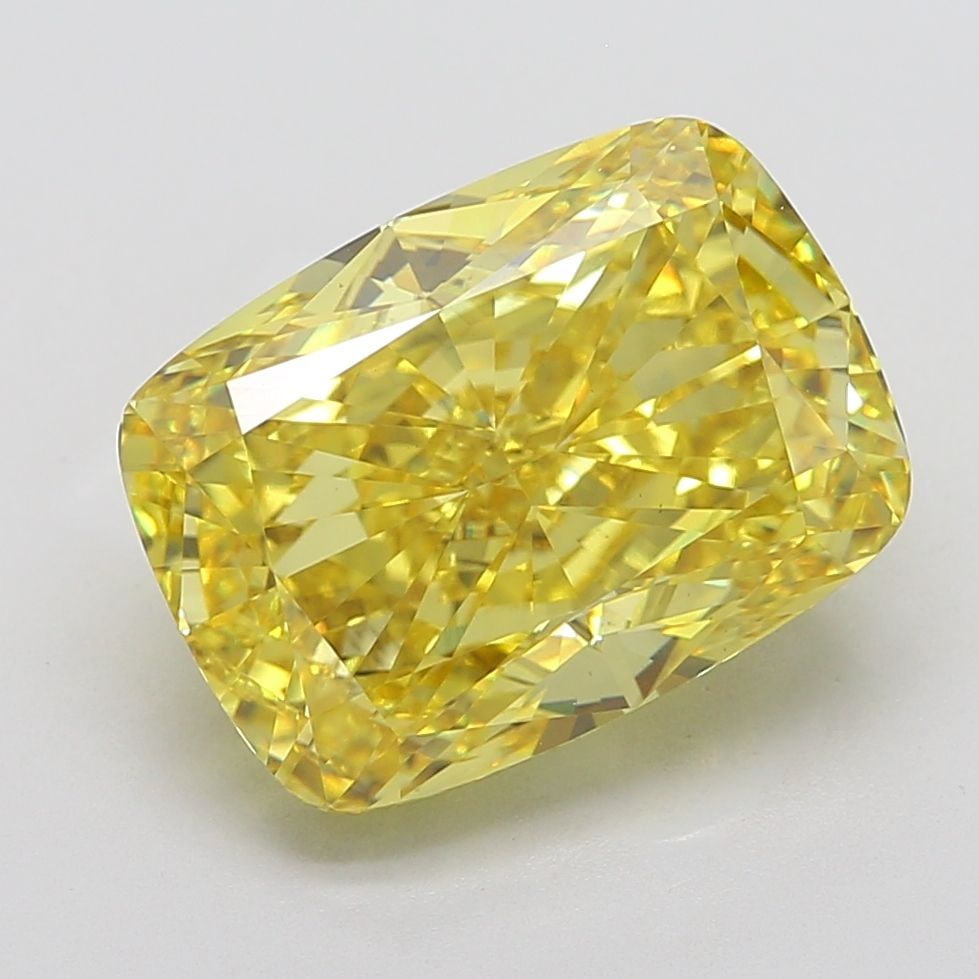 Loose Diamond - CUSHION MODIFIED 12.06ct Fancy Vivid Yellow VS1: Loose Diamond - CUSHION MODIFIED 12.06ct Fancy Vivid Yellow VS1 Source: This is a real non-mined Diamond that has been grown in a lab Shape: CUSHION MODIFIED Carats: 12.06 Color: Fancy Vivid Yellow Ce