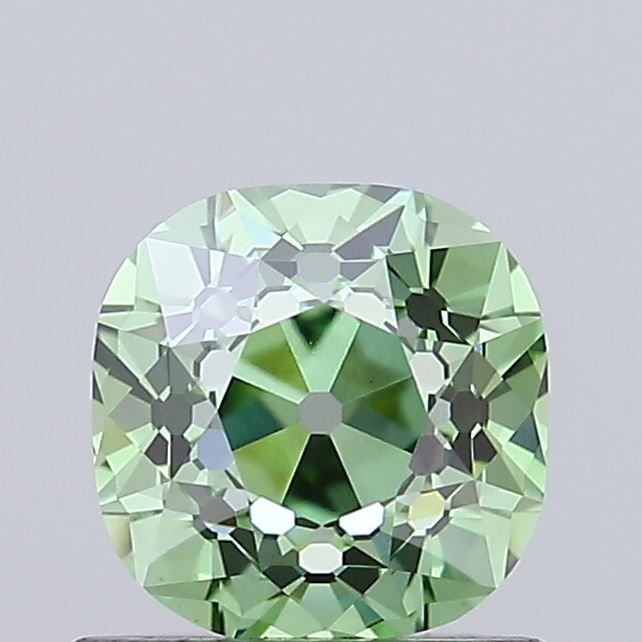 Loose Diamond - CUSHION MODIFIED 1.01ct Fancy Vivid Green VS1: Loose Diamond - CUSHION MODIFIED 1.01ct Fancy Vivid Green VS1 Source: This is a real non-mined Diamond that has been grown in a lab Shape: CUSHION MODIFIED Carats: 1.01 Color: Fancy Vivid Green Certif