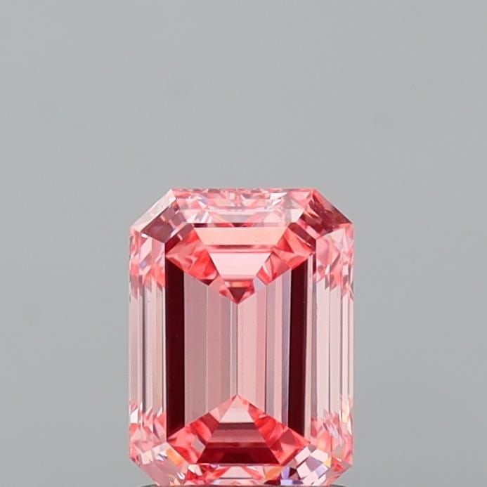 Loose Diamond - EMERALD 1.22ct Fancy Vivid Orangey Pink VVS2: Loose Diamond - EMERALD 1.22ct Fancy Vivid Orangey Pink VVS2 Source: This is a real non-mined Diamond that has been grown in a lab Shape: EMERALD Carats: 1.22 Color: Fancy Vivid Orangey Pink Certifica