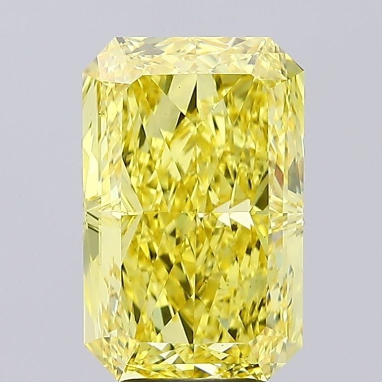 Loose Diamond - RADIANT 5.2ct Fancy Vivid Yellow VS1: Loose Diamond - RADIANT 5.2ct Fancy Vivid Yellow VS1 Source: This is a real non-mined Diamond that has been grown in a lab Shape: RADIANT Carats: 5.2 Color: Fancy Vivid Yellow Certification: IGI Video
