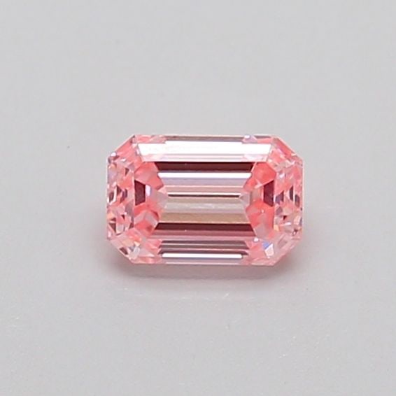 Loose Diamond - EMERALD 0.33ct Fancy Vivid Pink SI1: Loose Diamond - EMERALD 0.33ct Fancy Vivid Pink SI1 Source: This is a real non-mined Diamond that has been grown in a lab Shape: EMERALD Carats: 0.33 Color: Fancy Vivid Pink Certification: IGI Video: