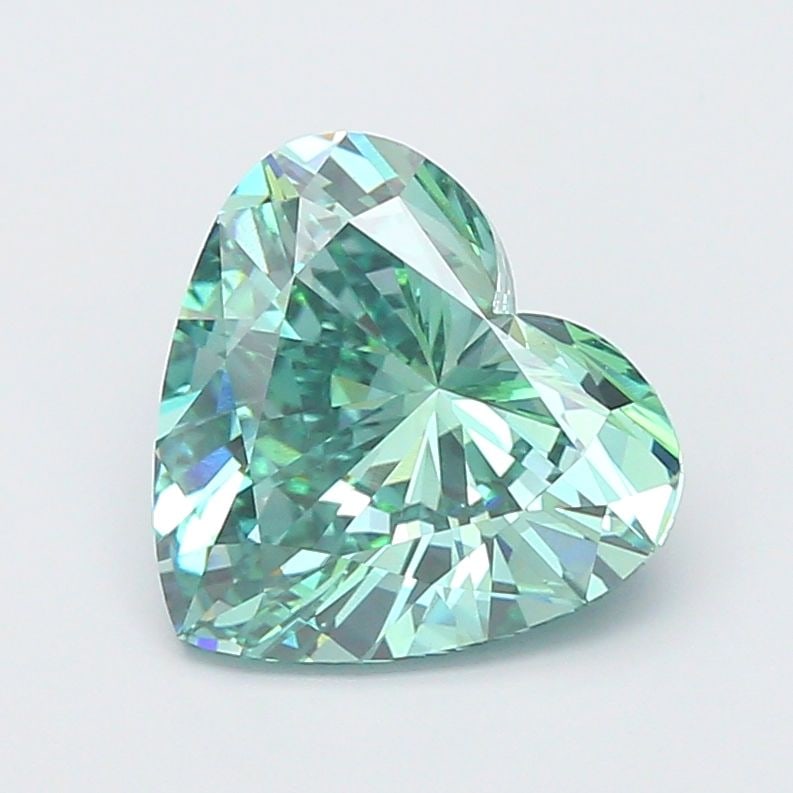 Loose Diamond - HEART 5.04ct Fancy Vivid Green VS1: Loose Diamond - HEART 5.04ct Fancy Vivid Green VS1 Source: This is a real non-mined Diamond that has been grown in a lab Shape: HEART Carats: 5.04 Color: Fancy Vivid Green Certification: IGI Video: