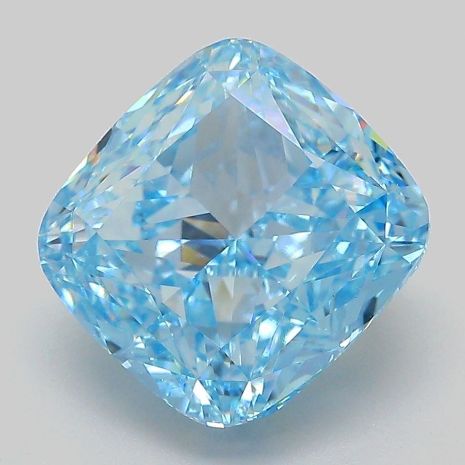 Loose Diamond - CUSHION MODIFIED 5.03ct Fancy Vivid Blue VVS2: Loose Diamond - CUSHION MODIFIED 5.03ct Fancy Vivid Blue VVS2 Source: This is a real non-mined Diamond that has been grown in a lab Shape: CUSHION MODIFIED Carats: 5.03 Color: Fancy Vivid Blue Certifi