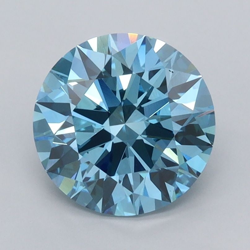 Ideal Loose Diamond - ROUND 2.04ct Fancy Vivid Blue VS1: Ideal Loose Diamond - ROUND 2.04ct Fancy Vivid Blue VS1 Source: This is a real non-mined Diamond that has been grown in a lab Shape: ROUND Carats: 2.04 Color: Fancy Vivid Blue Certification: IGI Video