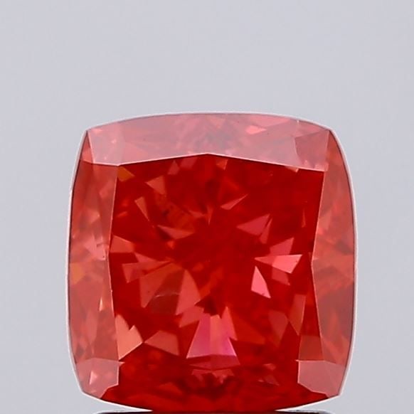 Loose Diamond - CUSHION BRILLIANT 1.89ct Fancy Vivid Red VS2: Loose Diamond - CUSHION BRILLIANT 1.89ct Fancy Vivid Red VS2 Source: This is a real non-mined Diamond that has been grown in a lab Shape: CUSHION BRILLIANT Carats: 1.89 Color: Fancy Vivid Red Certific
