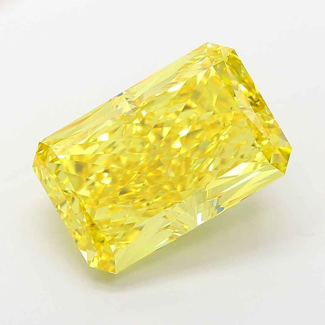 Loose Diamond - RADIANT 12.01ct Fancy Vivid Yellow VS1: Loose Diamond - RADIANT 12.01ct Fancy Vivid Yellow VS1 Source: This is a real non-mined Diamond that has been grown in a lab Shape: RADIANT Carats: 12.01 Color: Fancy Vivid Yellow Certification: IGI V
