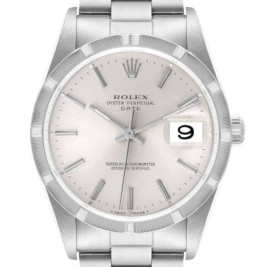 Rolex 15210 Oyster Perpetual Date watch silver stick dial (1 of 6)