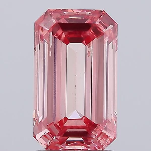 Loose Diamond - EMERALD 3.06ct Fancy Vivid Pink I1: Loose Diamond - EMERALD 3.06ct Fancy Vivid Pink I1 Source: This is a real non-mined Diamond that has been grown in a lab Shape: EMERALD Carats: 3.06 Color: Fancy Vivid Pink Certification: IGI Video: