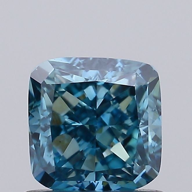 Loose Diamond - CUSHION MODIFIED 0.8ct Fancy Vivid Green Blue VS1: Loose Diamond - CUSHION MODIFIED 0.8ct Fancy Vivid Green Blue VS1 Source: This is a real non-mined Diamond that has been grown in a lab Shape: CUSHION MODIFIED Carats: 0.8 Color: Fancy Vivid Green Blu