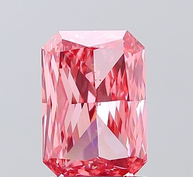 Loose Diamond - RADIANT 2.08ct Fancy Vivid Pink VS2: Loose Diamond - RADIANT 2.08ct Fancy Vivid Pink VS2 Source: This is a real non-mined Diamond that has been grown in a lab Shape: RADIANT Carats: 2.08 Color: Fancy Vivid Pink Certification: IGI Video: