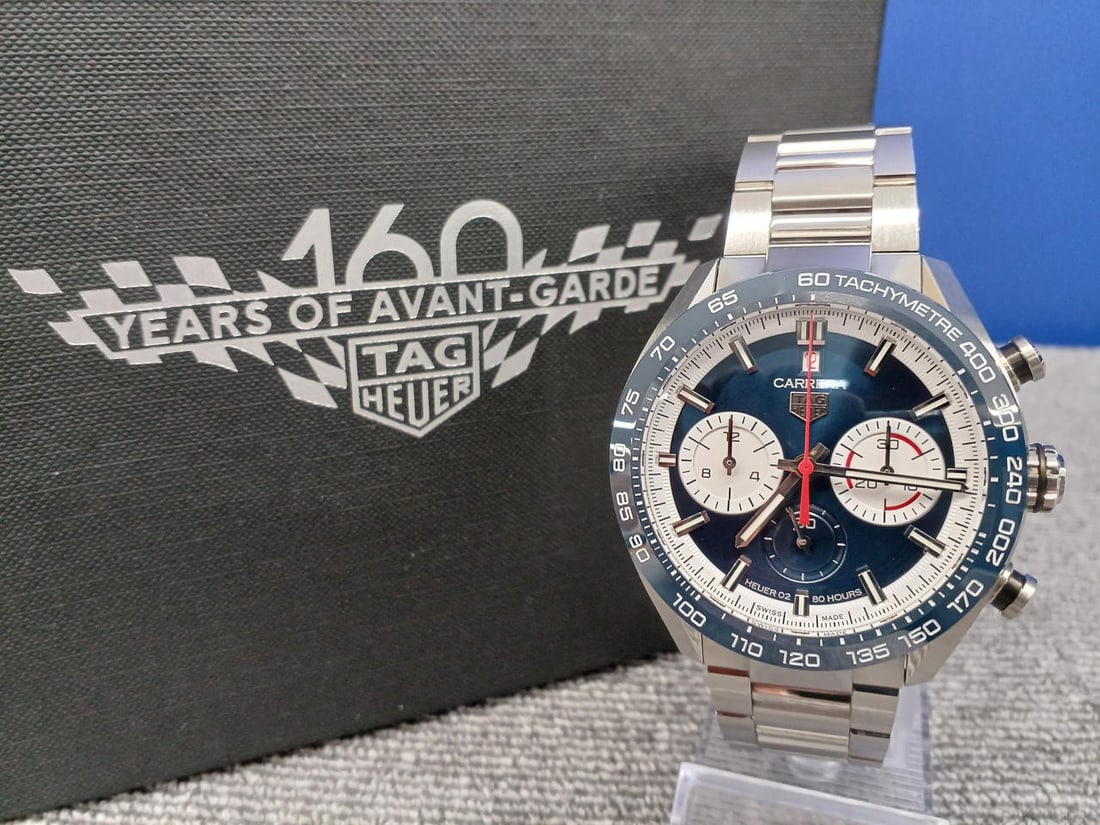 TAG Heuer CBN2A1 Carrera Sport Chronograph 160th Anniversary Watch: TAG Heuer CBN2A1 Carrera Sport Chronograph 160th Anniversary Watch TAG Heuer Carrera Sport Chronograph 160th Anniversary Limited Edition wristwatch for men. This pre-owned model features an automatic 