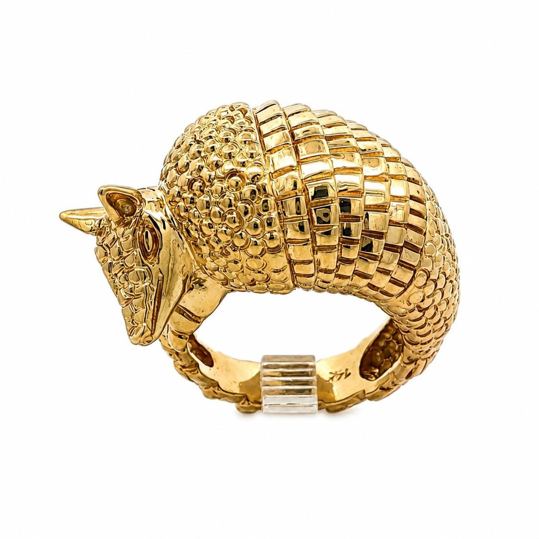 Unbranded 13-14k Yellow Gold Armadillo Cocktail Ring Textured Wrap Size 7 (1 of 17)