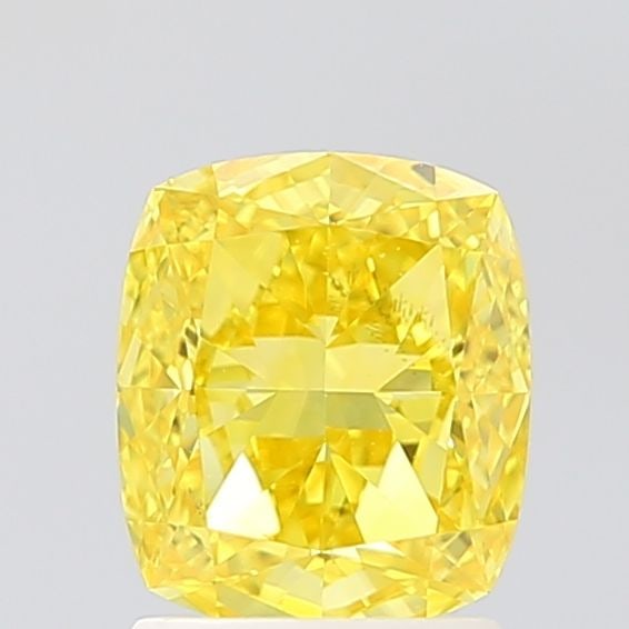 Loose Diamond - CUSHION MODIFIED 2.01ct Fancy Vivid Yellow VS1: Loose Diamond - CUSHION MODIFIED 2.01ct Fancy Vivid Yellow VS1 Source: This is a real non-mined Diamond that has been grown in a lab Shape: CUSHION MODIFIED Carats: 2.01 Color: Fancy Vivid Yellow Cert
