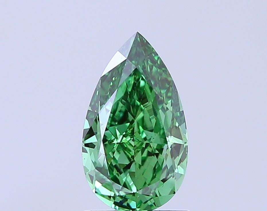 Loose Diamond - PEAR 1.6ct Fancy Vivid Green VS1: Loose Diamond - PEAR 1.6ct Fancy Vivid Green VS1 Source: This is a real non-mined Diamond that has been grown in a lab Shape: PEAR Carats: 1.6 Color: Fancy Vivid Green Certification: IGI Video: