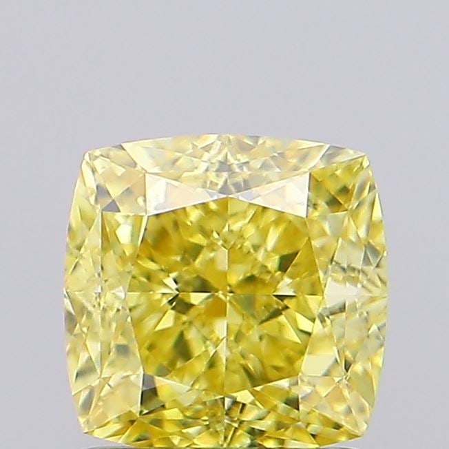 Loose Diamond - CUSHION MODIFIED 1.2ct Fancy Intense Yellow VS2: Loose Diamond - CUSHION MODIFIED 1.2ct Fancy Intense Yellow VS2 Source: This is a real non-mined Diamond that has been grown in a lab Shape: CUSHION MODIFIED Carats: 1.2 Color: Fancy Intense Yellow Ce