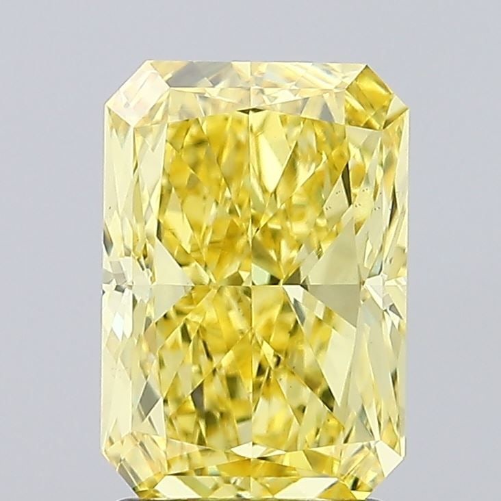 Loose Diamond - RADIANT 2.5ct Fancy Vivid Yellow VS1: Loose Diamond - RADIANT 2.5ct Fancy Vivid Yellow VS1 Source: This is a real non-mined Diamond that has been grown in a lab Shape: RADIANT Carats: 2.5 Color: Fancy Vivid Yellow Certification: IGI Video