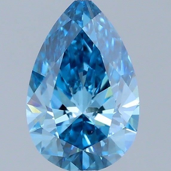 Loose Diamond - PEAR 0.52ct Fancy Vivid Blue VS1: Loose Diamond - PEAR 0.52ct Fancy Vivid Blue VS1 Source: This is a real non-mined Diamond that has been grown in a lab Shape: PEAR Carats: 0.52 Color: Fancy Vivid Blue Certification: IGI Video: