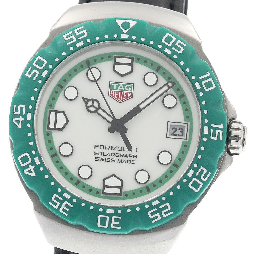 TAG Heuer Formula 1 Solargraph WBY1113 Mens Date Wristwatch: TAG Heuer Formula 1 Solargraph WBY1113 Mens Date Wristwatch Pre-owned TAG Heuer Formula 1 Solargraph men's wristwatch with date display and solar movement. This watch features a stainless steel case, 