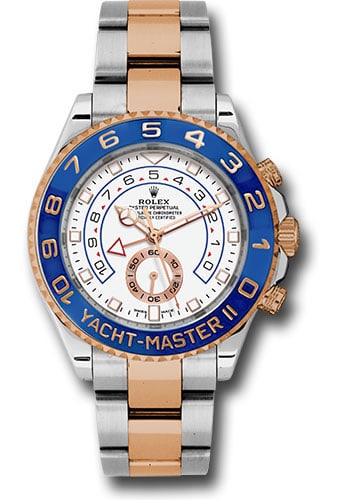 Rolex 116681 Yacht-Master II Mens Watch White Dial Oyster Bracelet: Rolex 116681 Yacht-Master II Mens Watch White Dial Oyster Bracelet Rolex Yacht-Master II men's watch with a white dial, rotating bezel, and Oyster bracelet. The reference number is 116681, and it is i