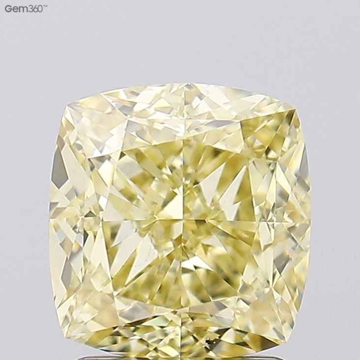 Loose Diamond - CUSHION MODIFIED 2.39ct Fancy Yellow VS2: Loose Diamond - CUSHION MODIFIED 2.39ct Fancy Yellow VS2 Source: This is a real non-mined Diamond that has been grown in a lab Shape: CUSHION MODIFIED Carats: 2.39 Color: Fancy Yellow Certification: I
