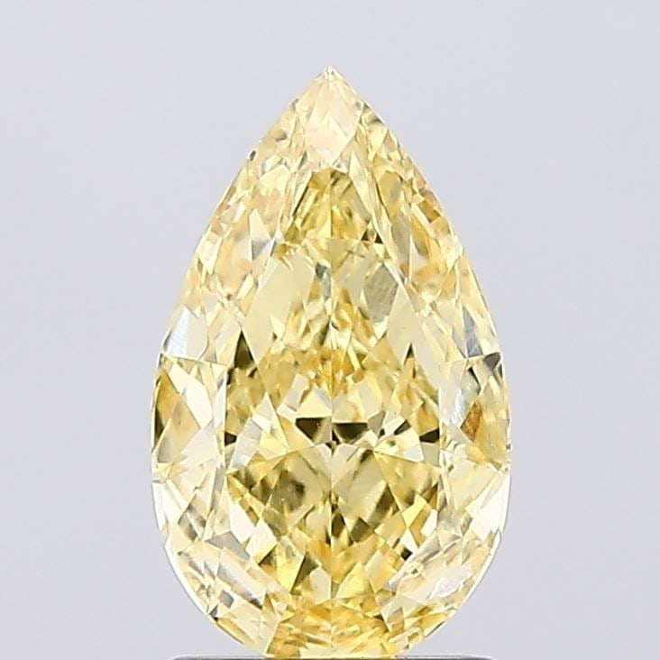 Loose Diamond - PEAR 1.5ct Fancy Vivid Yellow SI1: Loose Diamond - PEAR 1.5ct Fancy Vivid Yellow SI1 Source: This is a real non-mined Diamond that has been grown in a lab Shape: PEAR Carats: 1.5 Color: Fancy Vivid Yellow Certification: IGI Video: