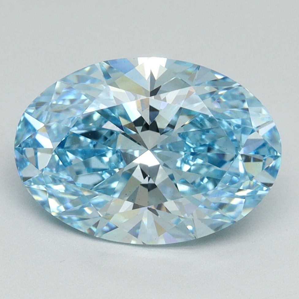 Loose Diamond - OVAL 3.07ct Fancy Vivid Blue VS2: Loose Diamond - OVAL 3.07ct Fancy Vivid Blue VS2 Source: This is a real non-mined Diamond that has been grown in a lab Shape: OVAL Carats: 3.07 Color: Fancy Vivid Blue Certification: IGI Video: