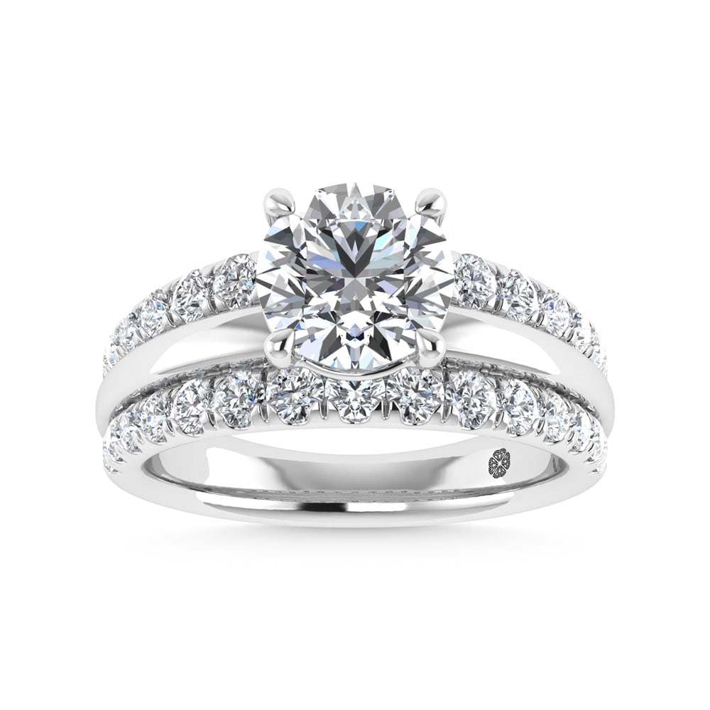 14K White Gold 3 Ct.Tw. Lab Grown Diamond Round Shape Engagement Ring (IGI Certified Center 2ct): 14K White Gold 3 Ct.Tw. Lab Grown Diamond Round Shape Engagement Ring (IGI Certified Center 2ct) 14k White Gold Stone Color: D-f Stone Clarity: Vs Each ring is presented in standard size 6.5. Complime