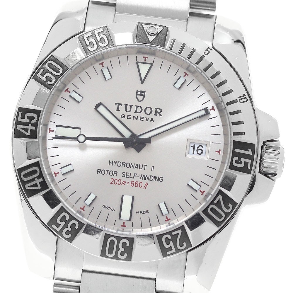 TUDOR Hydronaut 2 Ref 20040 Mens Automatic Date Watch: TUDOR Hydronaut 2 Ref 20040 Mens Automatic Date Watch Pre-owned Tudor Hydronaut II Date automatic men's wristwatch with a stainless steel case and bracelet, silver dial, and date function. The watch s