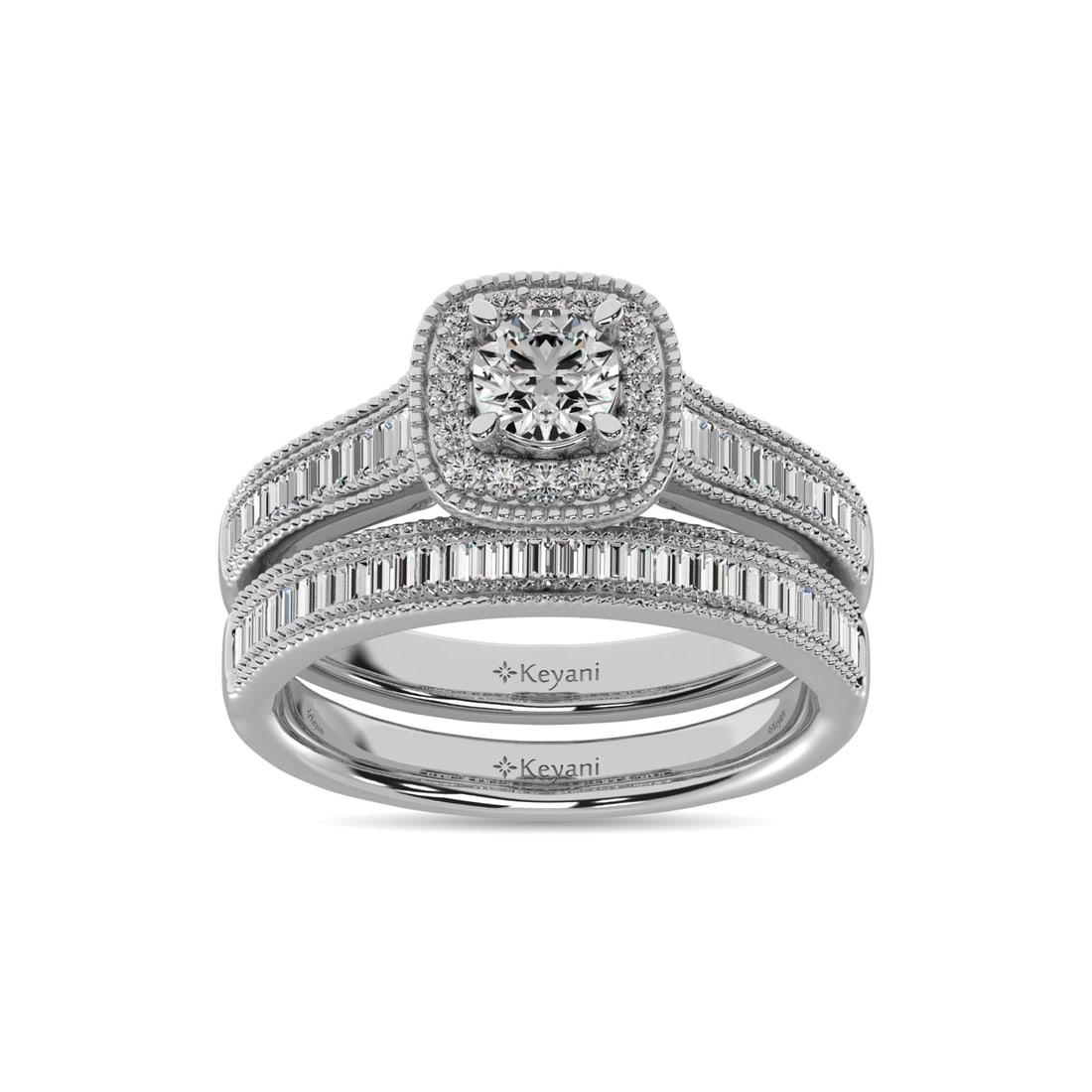 Diamond 7/8 Ct.Tw. Bridal Ring in 14K White Gold: Diamond 7/8 Ct.Tw. Bridal Ring in 14K White Gold 14k White Gold Stone Color: G-h Stone Clarity: Si2 Each ring is presented in standard size 6.5. Complimentary resizing is available between sizes 510
